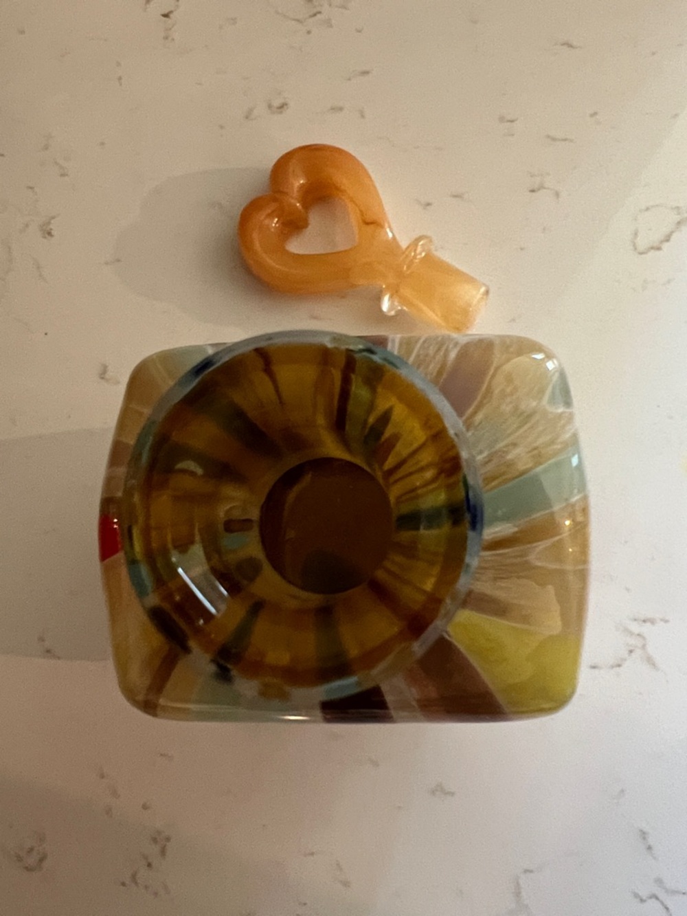Vintage Maestri Vetrai Art Glass Decanter Heart Stopper Italy Colorful Swirl - Picture 8 of 13